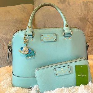 Authentic Kate Spade “Tiffany Blue” Leather Purse And Wallet